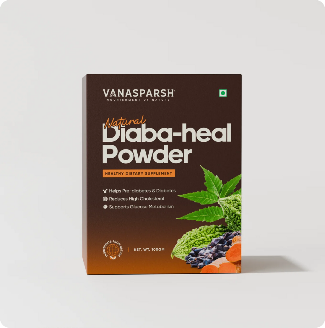 Natural Diaba-Heal Powder - 100% Pure & Organic Superfood - Organic powder for blood sugar control - Natural sugar support supplement - Diabetic superfood powder